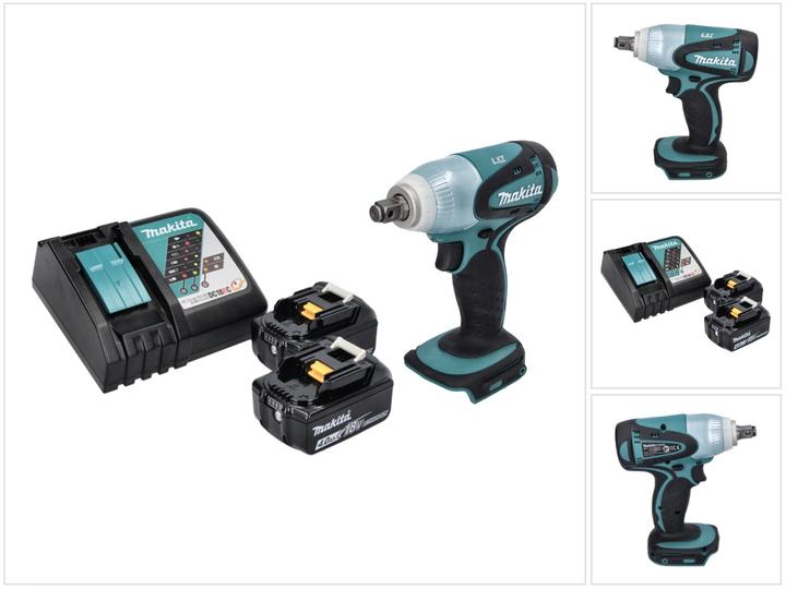Produktbild Makita DTW 251 RM Akku Schlagschrauber 18 V 230 Nm 1/2" + 2x Akku 4,0 Ah + Ladegerät