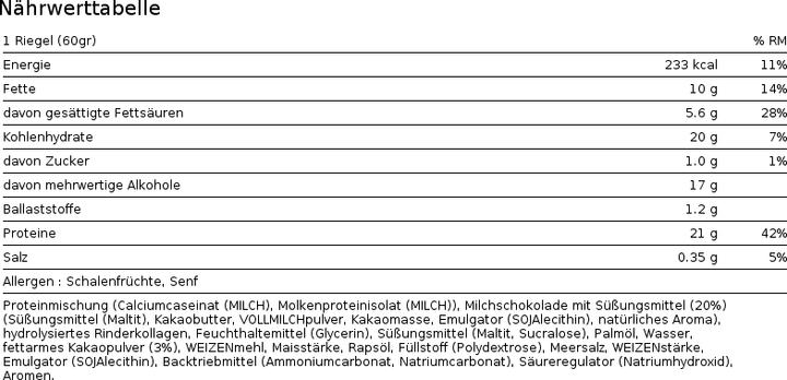 Nährwerte und Zutaten Grenade High-Protein Oreo (830 g, 12 Stk.)