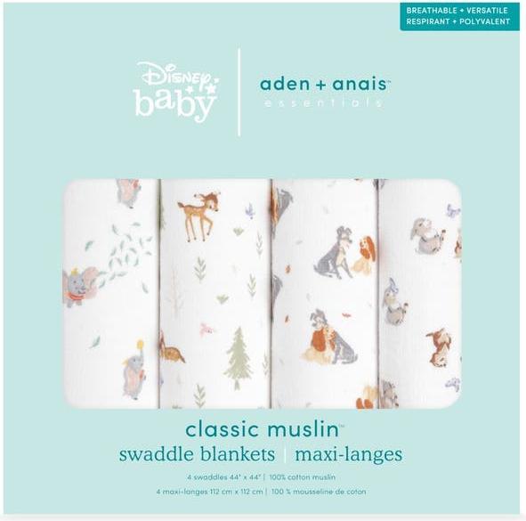 Productafbeelding aden + anais swaddles 4 pak katoen mousseline (112 cm, 112 cm)