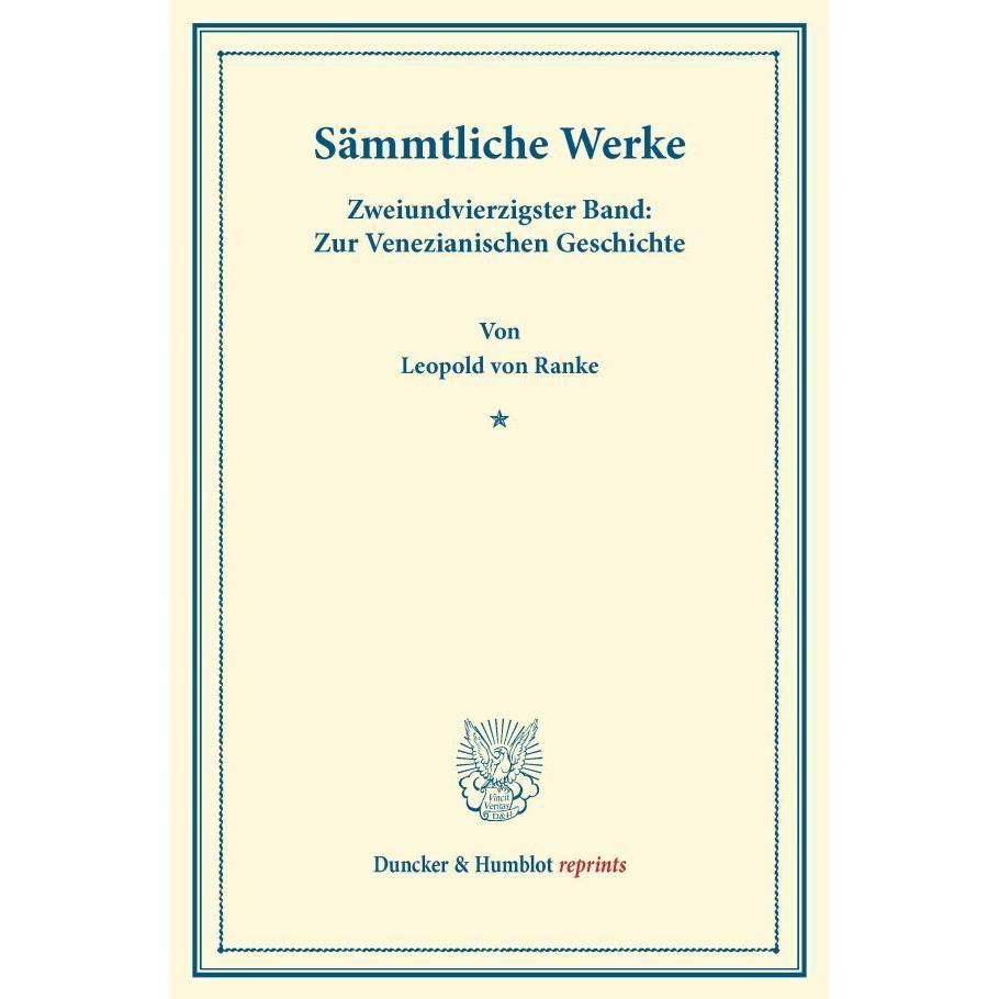 Sämmtliche Werke., Fachbücher von Leopold von Ranke