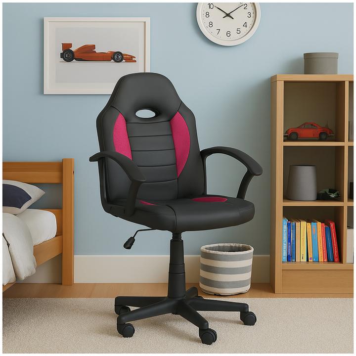 Produktbild HTI-Living Schreibtischstuhl höhenverstellbar Daytona Junior Anthrazit-Pink