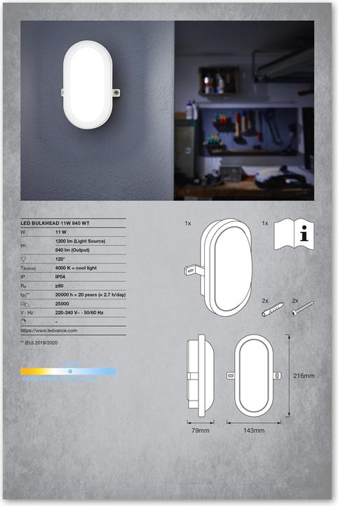 Produktbild Ledvance Led Bulkhead (800 lm)