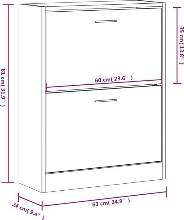 Actual product image vidaXL Ayaan (63 x 24 x 81 cm)