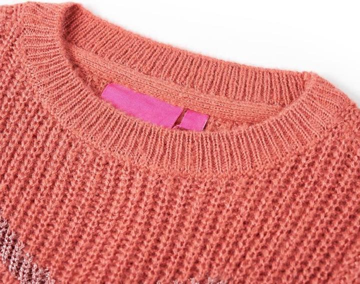 Produktbild VidaXL Kinderpullover Gestrickt Mittelrosa 128,Material: 67 (128)