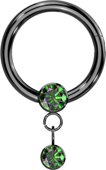 Produktbild Star Piercing Micro Segmentring klappbar schwarz Kristall dunkel multicolor Anhänger Kette Kristall dunkel multico (ohne Messing, Titan)