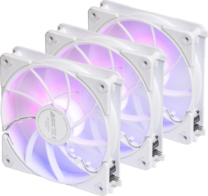 Produktbild Blackstorm Luna UF120 ARGB PWM Reverse fan pack, white, 120 mm, 3 pcs (120 mm, 3x)