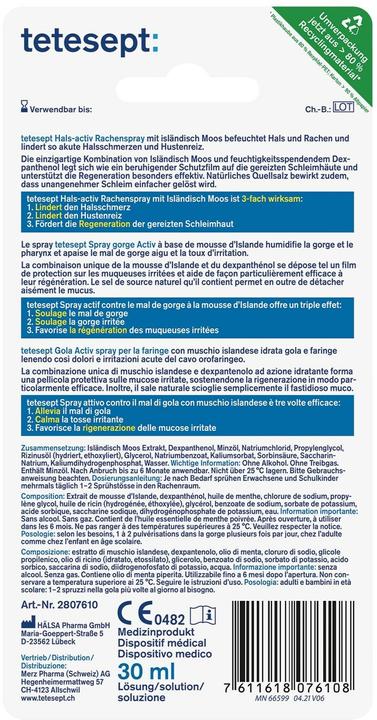 Actual product image Tetesept Throat-activ throat spray 30 ml (1 pcs.)