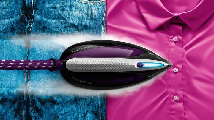 Immagine prodotto Philips GC9675/80 PerfectCare Elite Plus Stazione Stirante a Vapore, Nero/Viola (2700 W, 550 g/min)