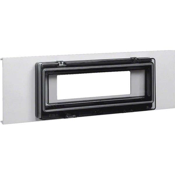 Hager, Leitungsführung Zubehör, TEH R93497035 Blende Automateneinbaueinheit 9f KlarsichttÃ¼r Stahl BRS OT 120mm l
