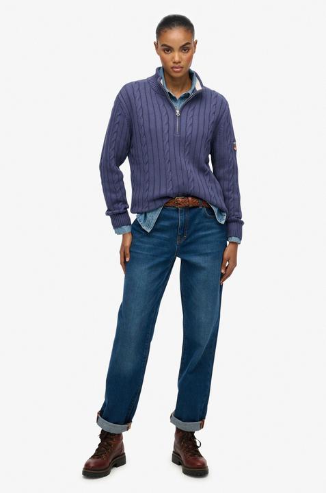 Produktbild Superdry Damen lässiger Strickpullover mit halbem Reissverschluss (L)