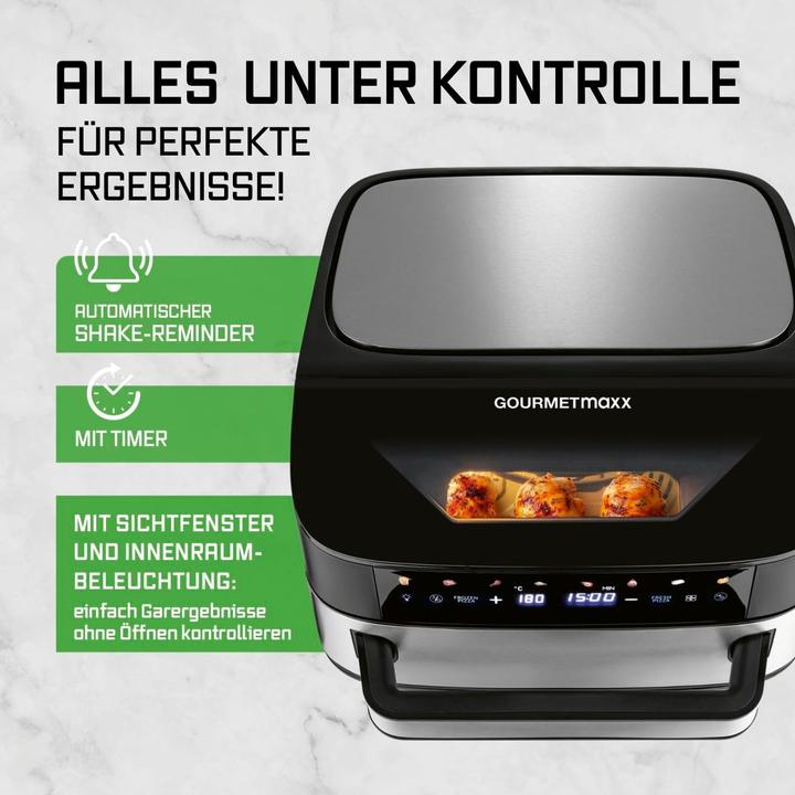 Actual product image Gourmetmaxx Air Fryer with XL Cooking Surface, 10 Programs, and Digital Display