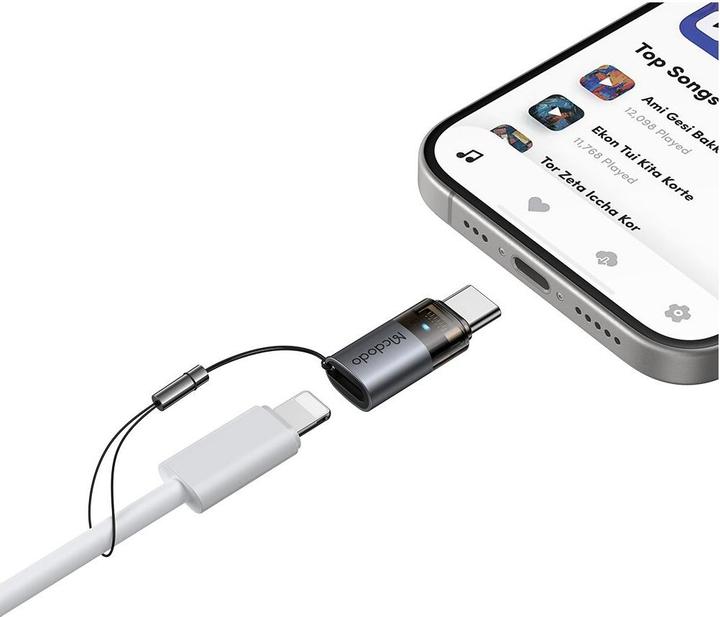 Actual product image Mcdodo Port Luma Lightning auf USB-C Adapter 60W (Lightning, USB-C)