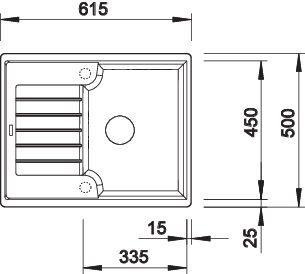 Immagine prodotto Blanco ZIA 40 S (Lavello montato, 61.50 cm, 50 cm)
