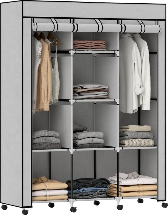 Immagine prodotto Homcom Stoffschrank Stahl, Vliesstoff Hellgrau