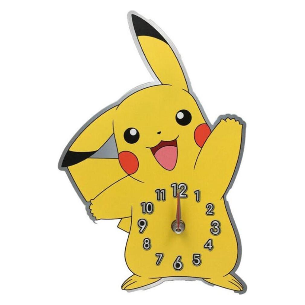 Accutime, Klok, Metalen Kinderwandklok Met Pikachu, Analoge Klok In Pokémon-design, Decoratie Voor De Kinderkamer. (30 cm)