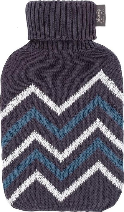 Produktbild Fashy Wärmflasche Strickbezug Baumwolle Zickzack dunkelgrau (2 l)