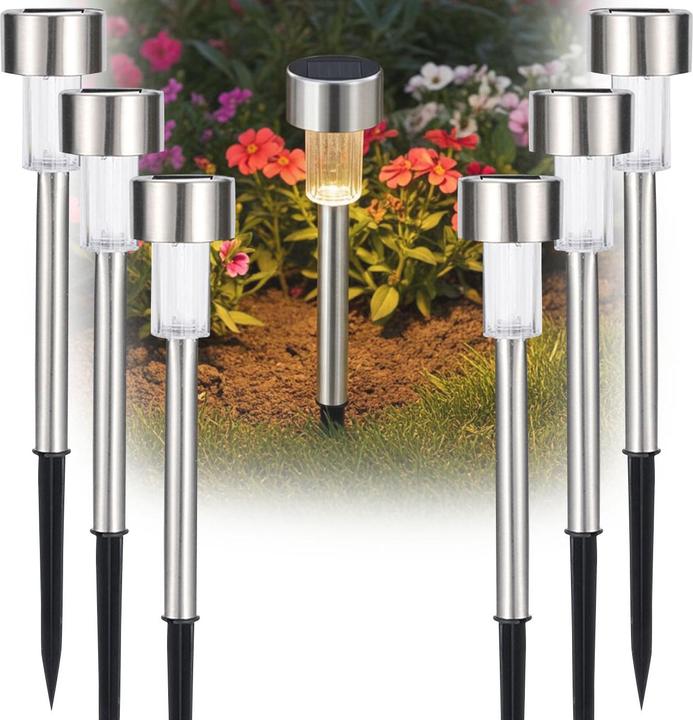 Produktbild Casativo 6er-Set Mini-Solar-Wegeleuchten mit Dämmerungssensor und Erdspiess