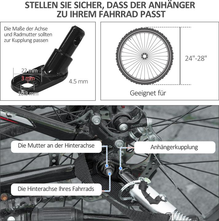 Actual product image PawHut Dog trailer with reflectors