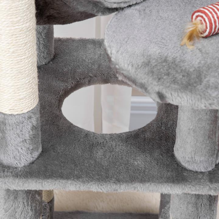 Immagine prodotto PawHut Albero per gatti con amaca (132 cm, Dgrey)