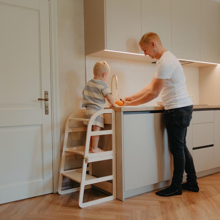 Actual product image Leg&go Transformable Kitchen Tower, Natural (40 x 45 x 90 cm)