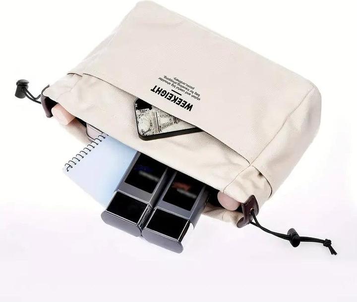 Actual product image Only-Bags.Store Minimalist casual storage organiser, versatile drawstring insert pouch for tote