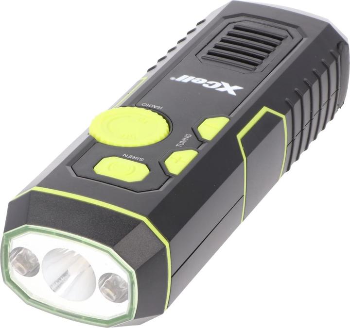 Image du produit XCell Lampe de poche dynamo avec radio FM, alarme et fonction powerbank (30 lm)