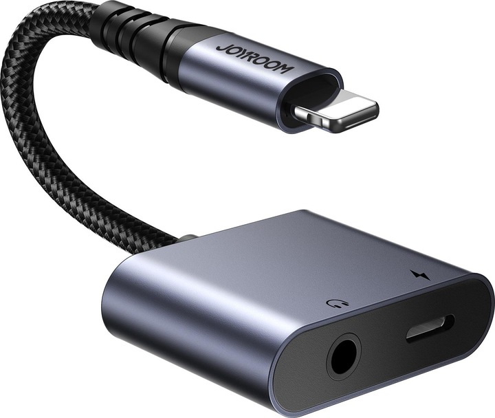 Joyroom SY-L01 Adattatore DAC da Lightning a Lightning / mini jack da 3,5 mm 2in1 - nero (Lightning, Jack da 3.5mm)