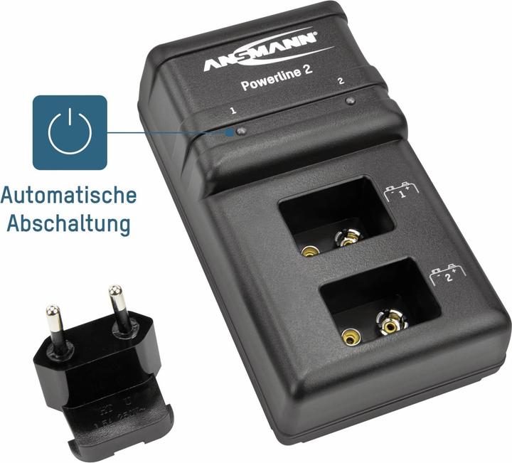 Produktbild Ansmann Stromleitung 2 (2 Stk., 9V Block, Ladegerät ohne Akku)