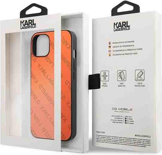 Actual product image Karl Lagerfeld Perforated Allover - iPhone 13 case (pomarańczowy) (Apple iPhone 13, Apple iPhone 14, Apple iPhone 15)