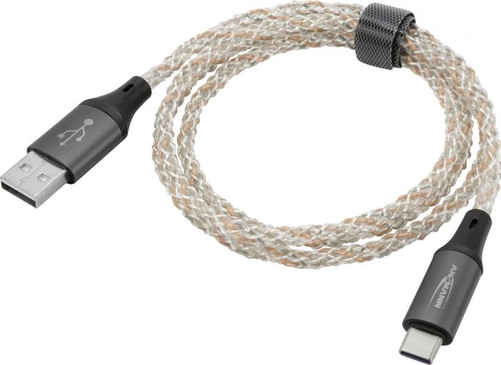 Produktbild Ansmann USB-A / USB-C Kabel mit LED Beleuchtung 100cm 1700-0158 (1 m, USB 3.0, 60 W)