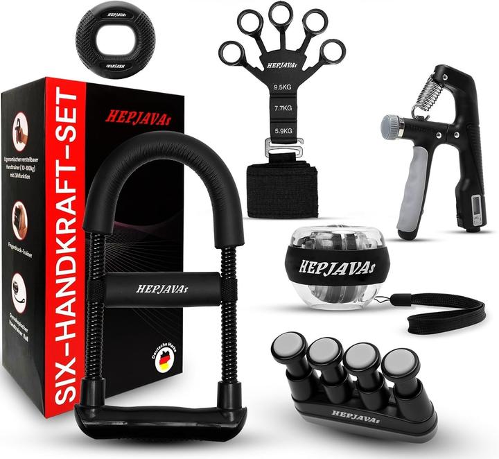 Hepjavas 6in1 Handkraft-Trainingsset für Reha & Krafttraining