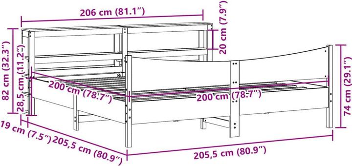 Image du produit vidaXL Bettrahmen (200 x 200 cm)