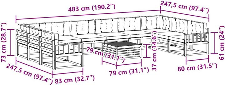 Produktbild vidaXL Outdoor-Sofa