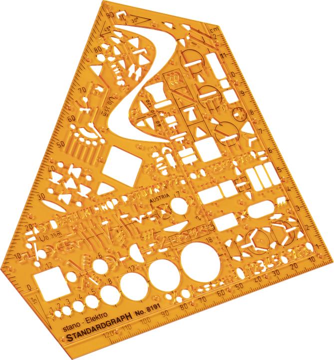 Actual product image Standardgraph Stencil School Angle orange (15.50 cm)