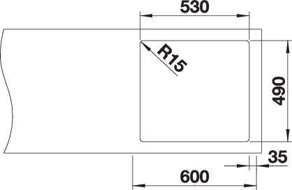 Productafbeelding Blanco Andano 500-IF/A (Aanrecht, 50 cm, 54 cm)