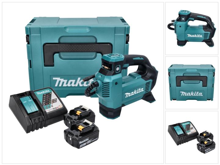 Makita DMP 181 RMJ Battery compressor 18 V 11,1 bar + 2x battery 4,0 Ah + charger + Makpac