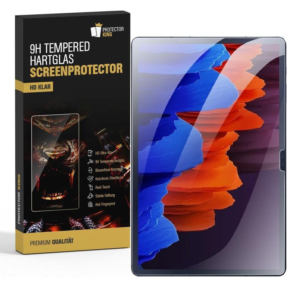 Protectorking 4x echtes Tempered 9H Panzerhartglas 3D KLAR (4 Stück, Galaxy Tab S8 Plus), Tablet Schutzfolie