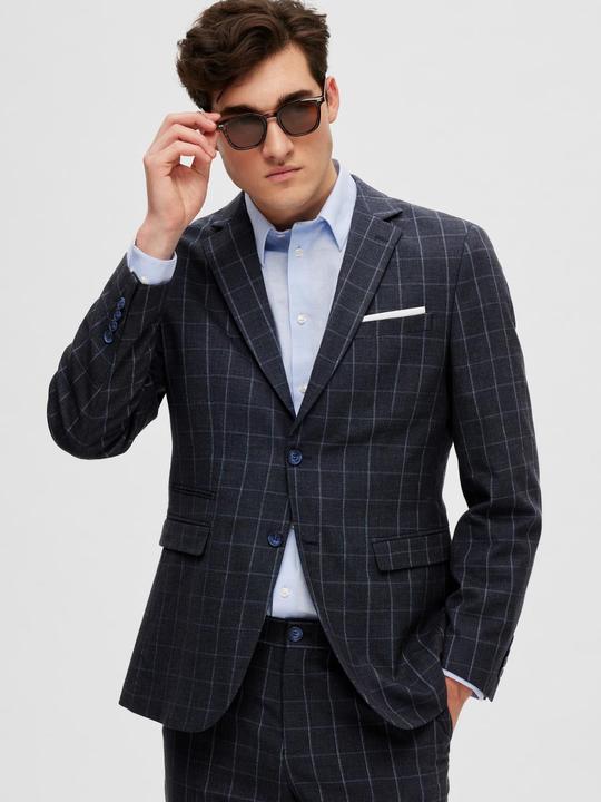 Actual product image Selected Checked Linen Blazer (58)