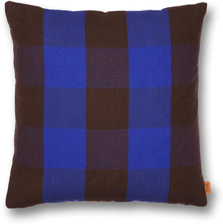 Ferm Living Zierkissen mit Füllung GRAND blau kariert (50 x 50 cm)