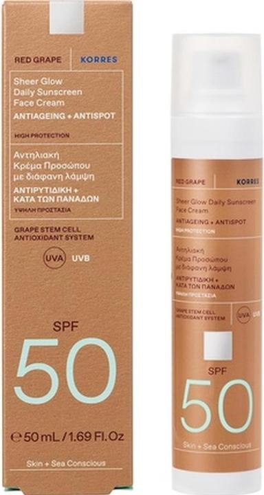 Immagine prodotto Korres Crème Solaire Teintée SPF50 Uva Rossa - 50 ml (Crema solare, SPF 50, 50 ml)