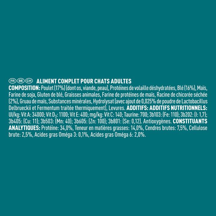 Nutritional values and ingredients Purina ONE Chicken and wholemeal (Adult, 1 pcs., 9750 g)