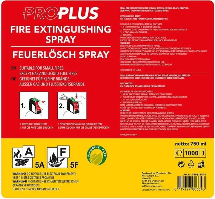 Actual product image ProPlus Fire extinguisher (A, B, F)