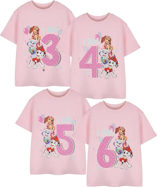 Actual product image Paw Patrol Girls Short-Sleeved Birthday T-Shirt (104)