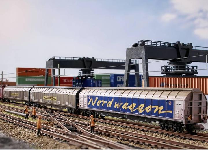 Productafbeelding MiniTrix 18297 N 3er-Set Grossraum-Schiebewagen der Transwaggon, MHI (Spoor VI)