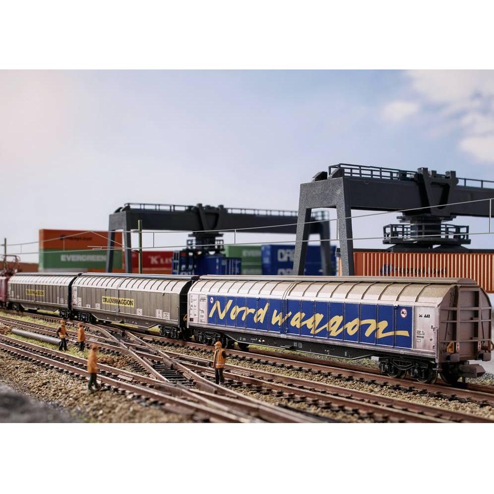 Thumbnail - MiniTrix 18297 N 3er-Set Grossraum-Schiebewagen der Transwaggon, MHI