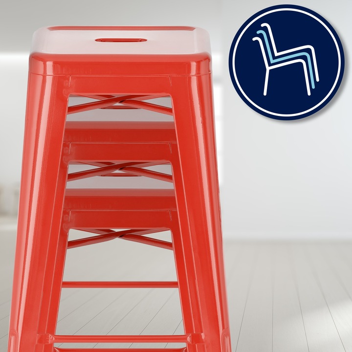 Produktbild CLP 2er Set Barhocker Joshua, rot