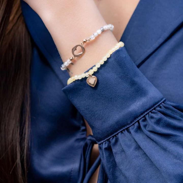 Immagine prodotto Bijouteria Bracciale (19 cm, Acciaio inossidabile, Rivestimento in PVD (colore oro), Agata)