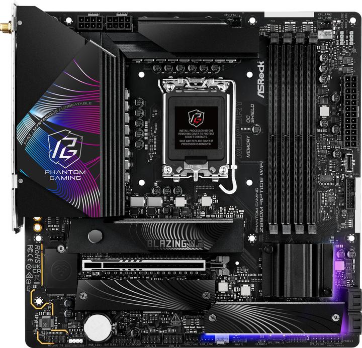 Productafbeelding AsRock Z890M Riptide WiFi Intel DDR5 S1851 MATX (LGA 1851, Intel Z890, mATX)