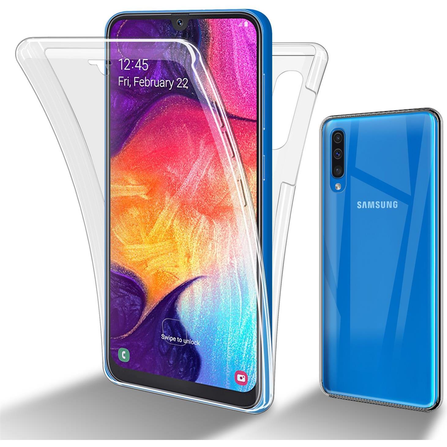 Cadorabo TPU 360 Grad Case Cover (Samsung Galaxy A50s, Samsung Galaxy A30s), Smartphone Hülle, Transparent