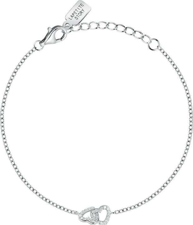 Immagine prodotto La Petite Story Bracciale in argento Doppio cuore con zirconi Argento LPS05AWV01 (16 cm, Argento 925)